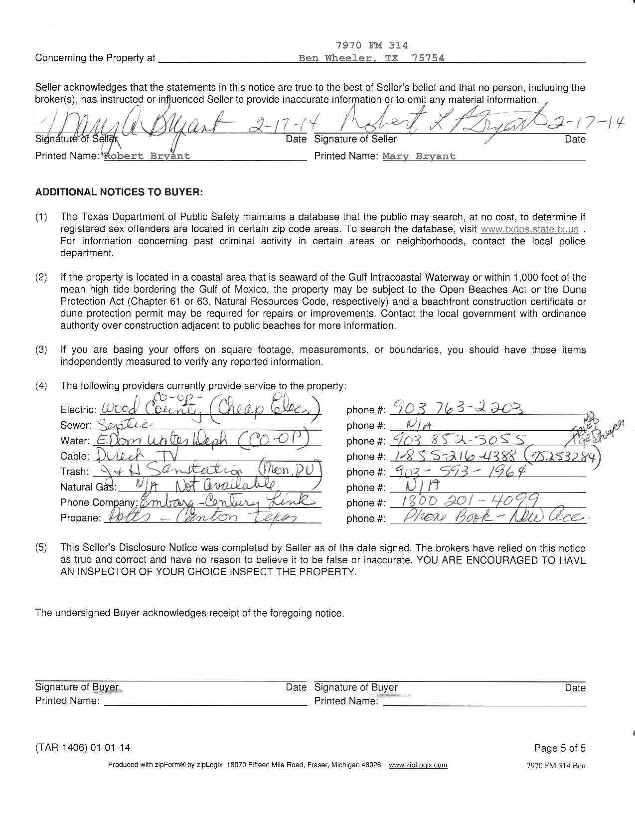 Seller's Disclosure (5)